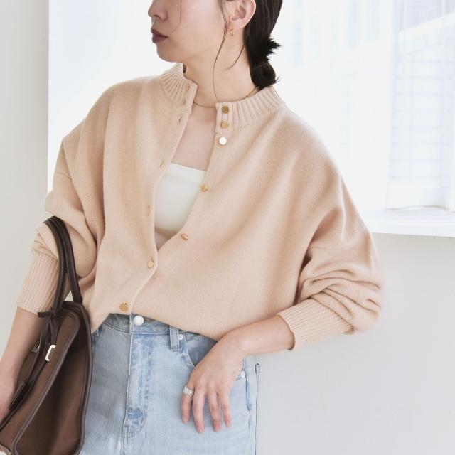 カランシエル（quaranciel）/《一部追加予約》quaranciel: AQUA カシミヤ ミックス 2way ハイネック カーディ