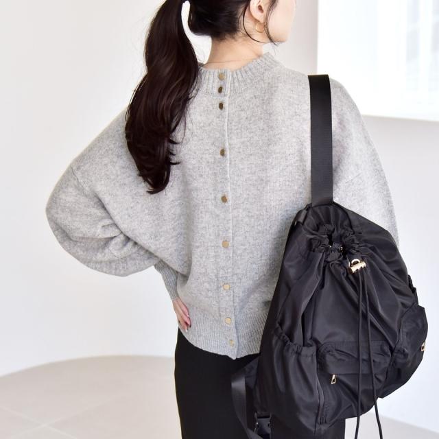 カランシエル（quaranciel）/《一部追加予約》quaranciel: AQUA カシミヤ ミックス 2way ハイネック カーディ