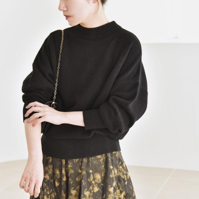 カランシエル（quaranciel）/《一部追加予約》quaranciel: AQUA カシミヤ ミックス 2way ハイネック カーディ