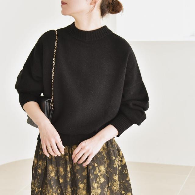 カランシエル（quaranciel）/《一部追加予約》quaranciel: AQUA カシミヤ ミックス 2way ハイネック カーディ