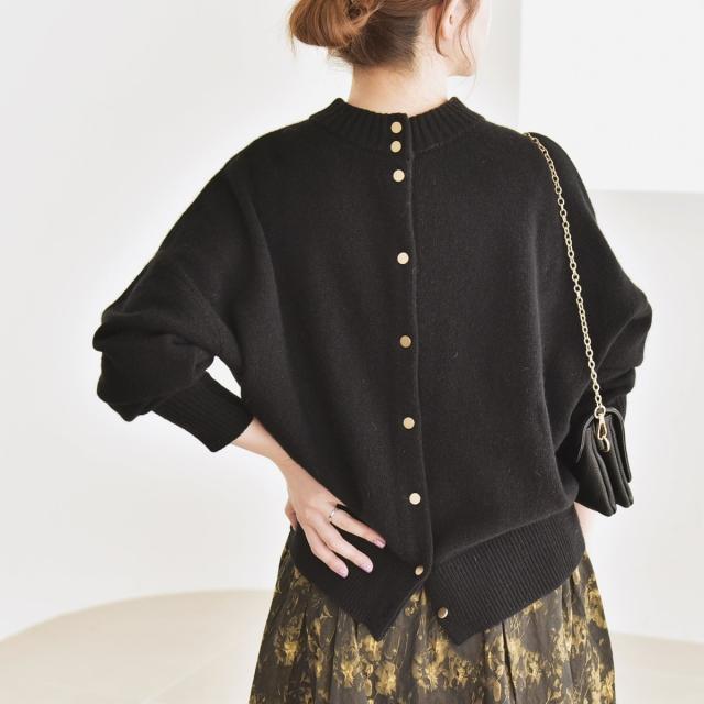 カランシエル（quaranciel）/《一部追加予約》quaranciel: AQUA カシミヤ ミックス 2way ハイネック カーディ