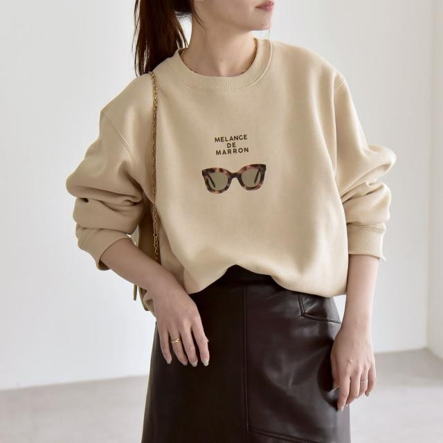 カランシエル（quaranciel）/《一部追加予約》ANGE IN DISGUISE:〈手洗い可能〉フォト＆ロゴ スウェット