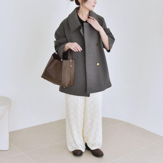 カランシエル（quaranciel）/《追加予約》quaranciel:〈手洗い可能〉ダンボール ステンカラー ジャケット コート25AW