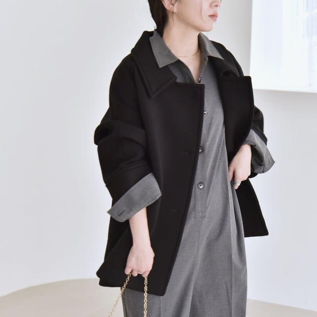 カランシエル（quaranciel）/《追加予約》quaranciel:〈手洗い可能〉ダンボール ステンカラー ジャケット コート25AW