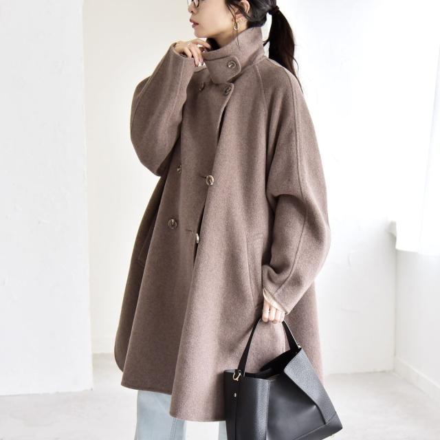 カランシエル（quaranciel）/《追加予約》quaranciel: リバー スタンド & テーラード ダブルブレスト Aライン コー