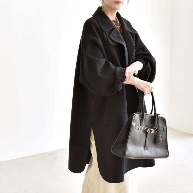 カランシエル（quaranciel）/《追加予約》quaranciel: リバー スタンド & テーラード ダブルブレスト Aライン コー