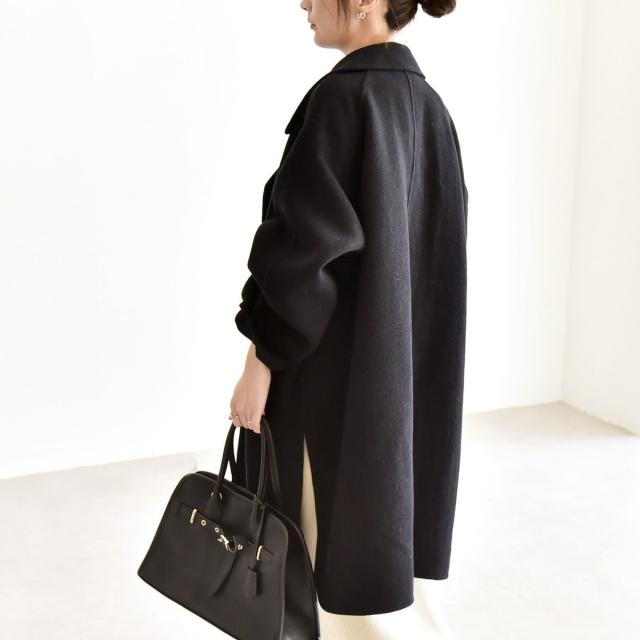 カランシエル（quaranciel）/《追加予約》quaranciel: リバー スタンド & テーラード ダブルブレスト Aライン コー