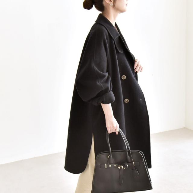 カランシエル（quaranciel）/《追加予約》quaranciel: リバー スタンド & テーラード ダブルブレスト Aライン コー