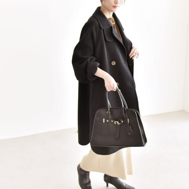 カランシエル（quaranciel）/《追加予約》quaranciel: リバー スタンド & テーラード ダブルブレスト Aライン コー