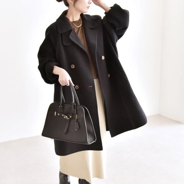 カランシエル（quaranciel）/《追加予約》quaranciel: リバー スタンド & テーラード ダブルブレスト Aライン コー