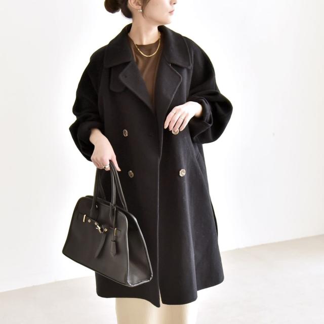 カランシエル（quaranciel）/《追加予約》quaranciel: リバー スタンド & テーラード ダブルブレスト Aライン コー