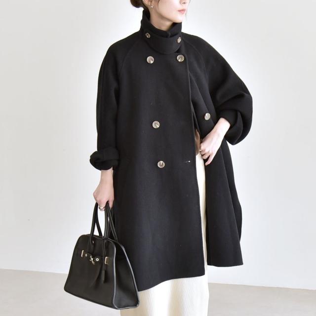 カランシエル（quaranciel）/《追加予約》quaranciel: リバー スタンド & テーラード ダブルブレスト Aライン コー