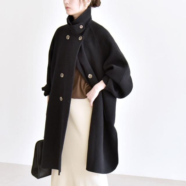 カランシエル（quaranciel）/《追加予約》quaranciel: リバー スタンド & テーラード ダブルブレスト Aライン コー