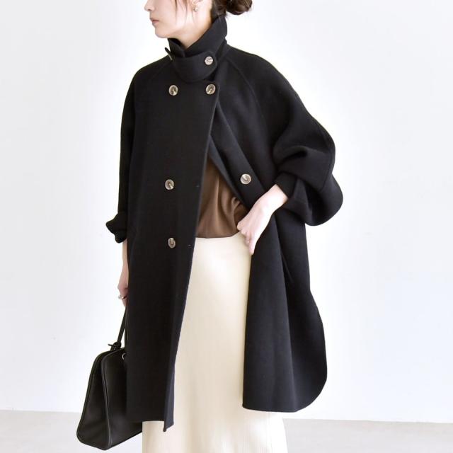 カランシエル（quaranciel）/《追加予約》quaranciel: リバー スタンド & テーラード ダブルブレスト Aライン コー