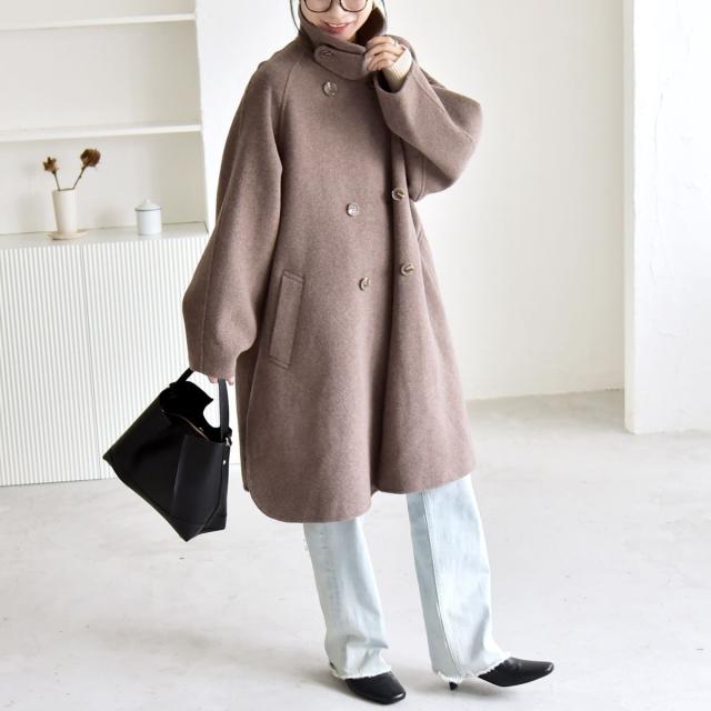 カランシエル（quaranciel）/《追加予約》quaranciel: リバー スタンド & テーラード ダブルブレスト Aライン コー