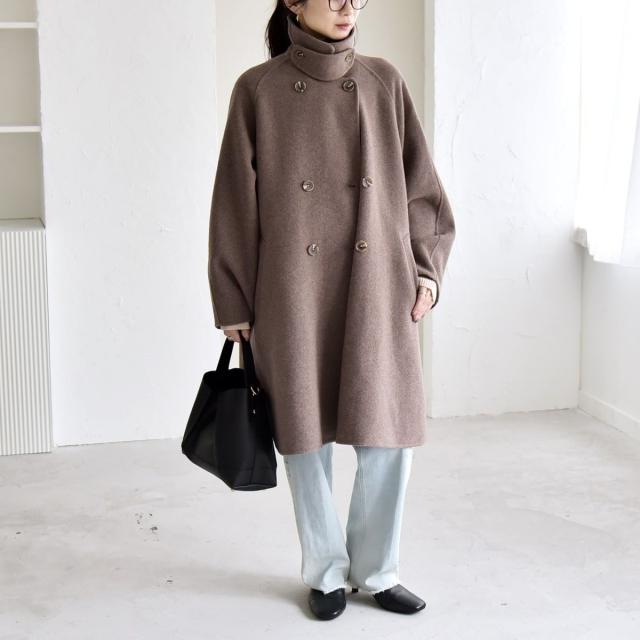 カランシエル（quaranciel）/《追加予約》quaranciel: リバー スタンド & テーラード ダブルブレスト Aライン コー