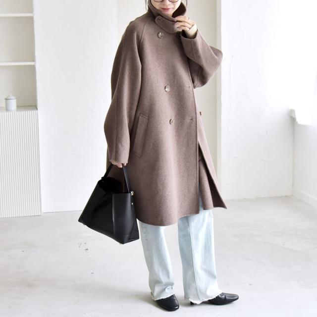 カランシエル（quaranciel）/《追加予約》quaranciel: リバー スタンド & テーラード ダブルブレスト Aライン コー