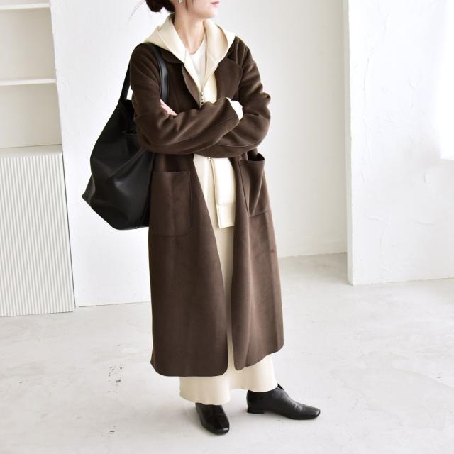 カランシエル（quaranciel）/quaranciel: ダブル パイル ニット ロング チェスター コート