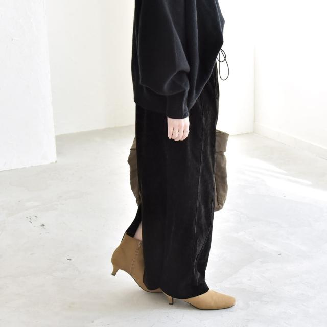 カランシエル（quaranciel）/《予約》quaranciel: ポリエステル ベロア Iライン ナローシルエット スカート