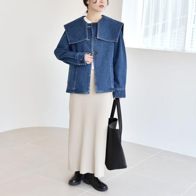 カランシエル（quaranciel）/《予約》quaranciel:〈洗濯機可能〉セーラーカラー デニム ジャケット