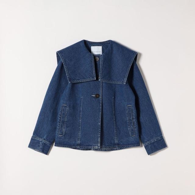 カランシエル（quaranciel）/《予約》quaranciel:〈洗濯機可能〉セーラーカラー デニム ジャケット