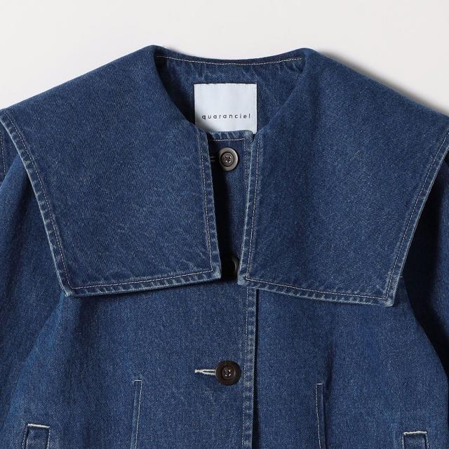 カランシエル（quaranciel）/《予約》quaranciel:〈洗濯機可能〉セーラーカラー デニム ジャケット
