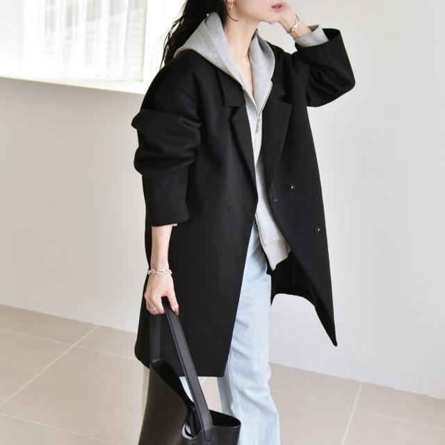 カランシエル（quaranciel）/《予約》quaranciel:〈手洗い可能〉ジャージー テーラード ジャケット コート