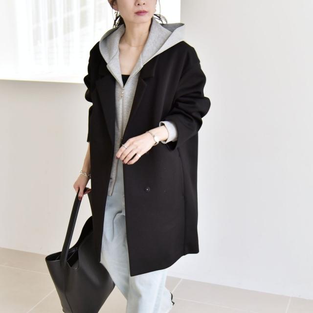 カランシエル（quaranciel）/《予約》quaranciel:〈手洗い可能〉ジャージー テーラード ジャケット コート