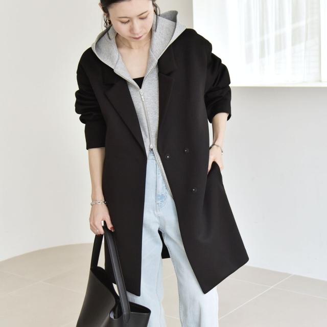 カランシエル（quaranciel）/《予約》quaranciel:〈手洗い可能〉ジャージー テーラード ジャケット コート