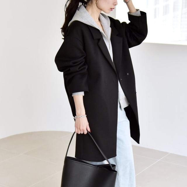 カランシエル（quaranciel）/《予約》quaranciel:〈手洗い可能〉ジャージー テーラード ジャケット コート