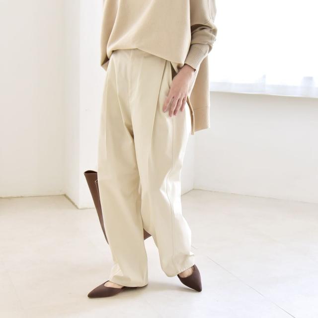 カランシエル（quaranciel）/《予約》quaranciel:〈洗濯機可能〉チノ ワイド コクーン パンツ