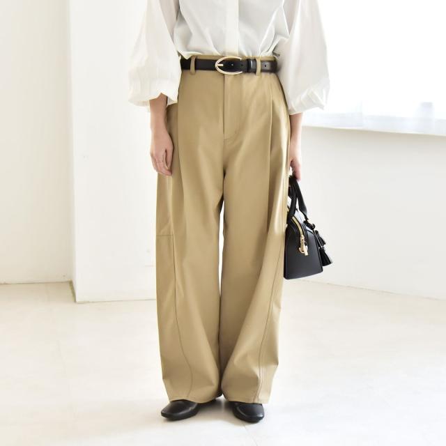 カランシエル（quaranciel）/《予約》quaranciel:〈洗濯機可能〉チノ ワイド コクーン パンツ