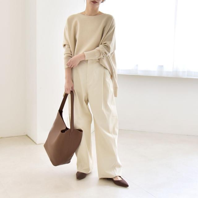 カランシエル（quaranciel）/《予約》quaranciel:〈洗濯機可能〉チノ ワイド コクーン パンツ