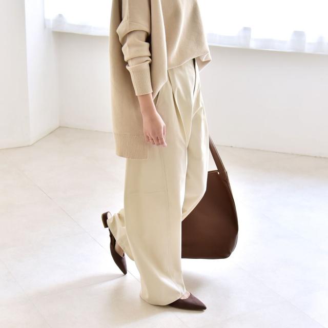 カランシエル（quaranciel）/《予約》quaranciel:〈洗濯機可能〉チノ ワイド コクーン パンツ