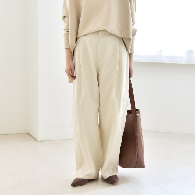 カランシエル（quaranciel）/《予約》quaranciel:〈洗濯機可能〉チノ ワイド コクーン パンツ