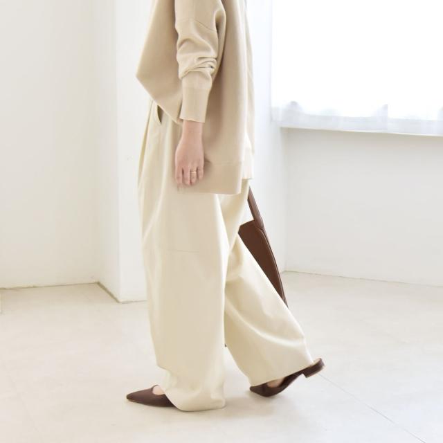 カランシエル（quaranciel）/《予約》quaranciel:〈洗濯機可能〉チノ ワイド コクーン パンツ