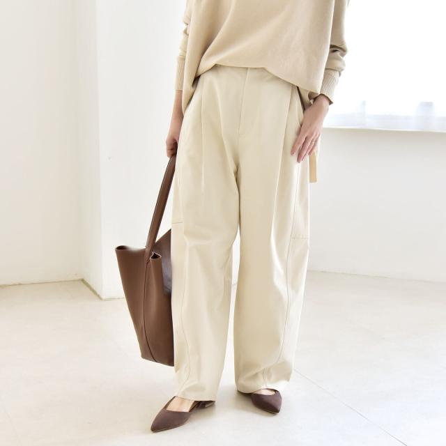 カランシエル（quaranciel）/《予約》quaranciel:〈洗濯機可能〉チノ ワイド コクーン パンツ