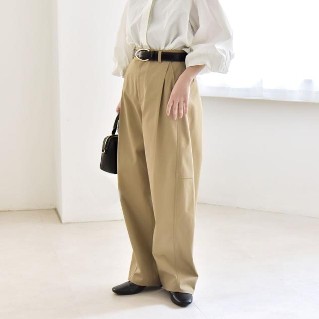 カランシエル（quaranciel）/《予約》quaranciel:〈洗濯機可能〉チノ ワイド コクーン パンツ
