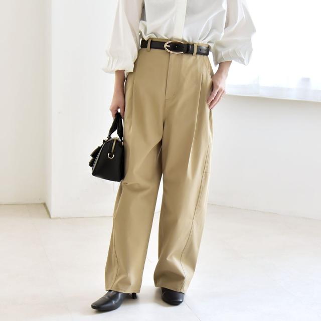 カランシエル（quaranciel）/《予約》quaranciel:〈洗濯機可能〉チノ ワイド コクーン パンツ