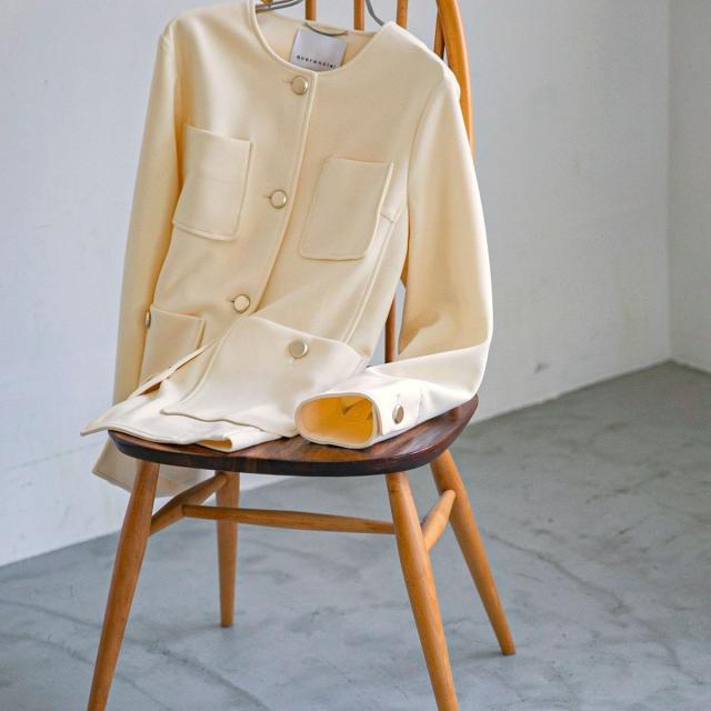 カランシエル（quaranciel）/《予約》quaranciel:〈手洗い可能〉ジャージー ポケット ノーカラー ジャケット