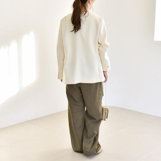 カランシエル（quaranciel）/《予約》quaranciel:〈手洗い可能〉ジャージー ポケット ノーカラー ジャケット