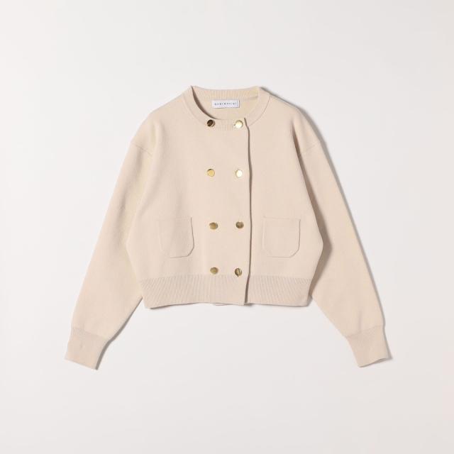 カランシエル（quaranciel）/quaranciel:〈手洗い可能〉ノーカラー ダブル ボタン ジャケット カーディガン_17