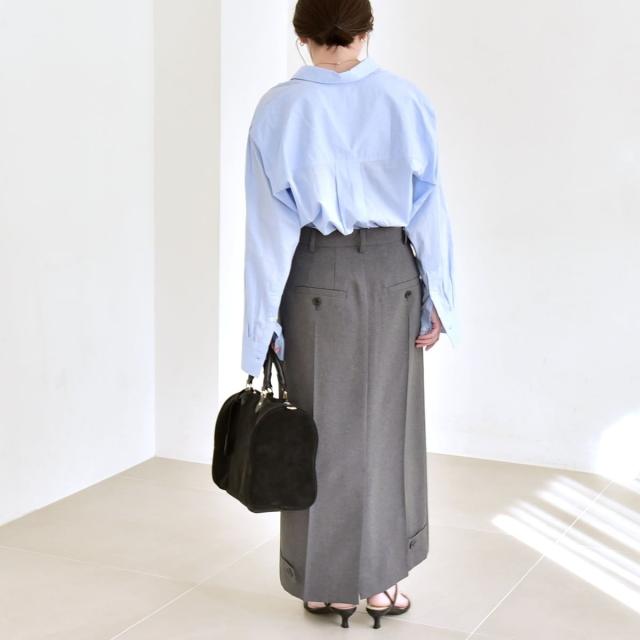 カランシエル（quaranciel）/quaranciel:〈洗濯機可能〉ベルトデザイン Iライン スラックス スカート_3