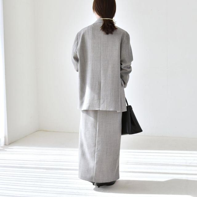 カランシエル（quaranciel）/quaranciel:〈手洗い可能〉ウーステッド Iライン スリット スカート（セットアップ対応）_3