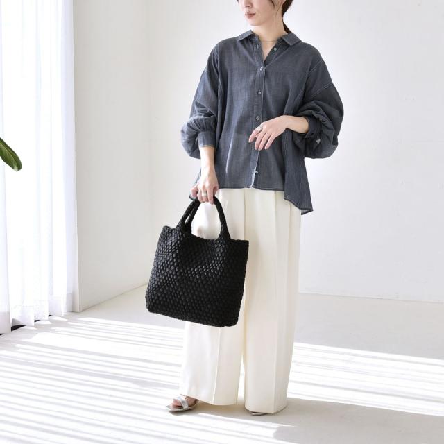 カランシエル（quaranciel）/quaranciel:〈洗濯機可能〉シアー デニム ギャザー レギュラー シャツ_14