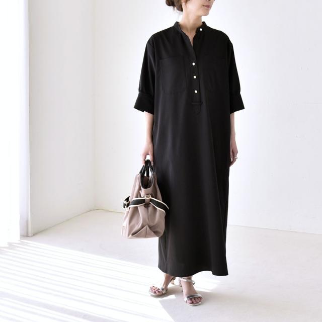 カランシエル（quaranciel）/《一部追加予約》quaranciel:〈洗濯機可能〉CALCULO(R)使用 バンドカラー シャツ