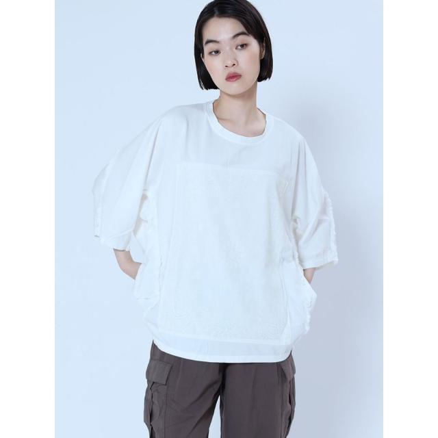 ラシュッド（LASUD）/ペイズリープリントバックフリンジTEE