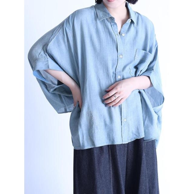 【美品】LASUDドルマンデニムライクシャツ ラシュッド（LASUD）/ドルマンデニムライクシャツの通販はau PAY