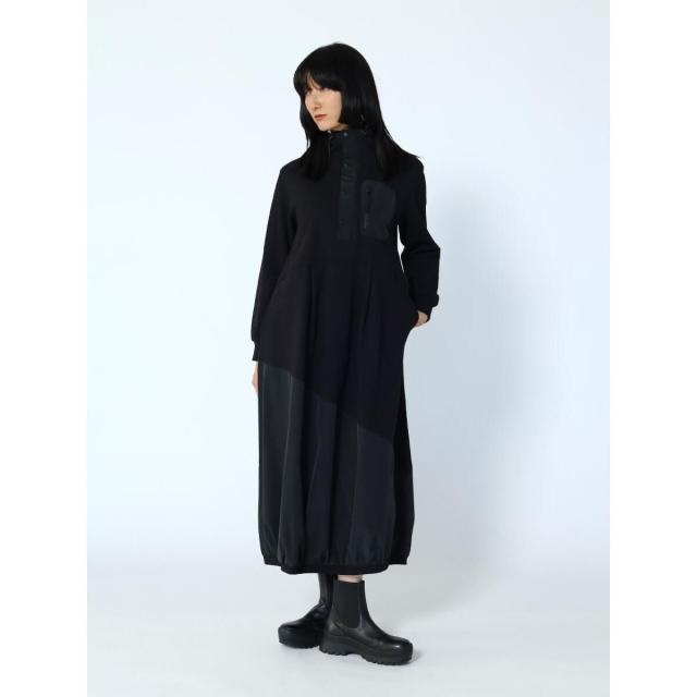 ラシュッド（LASUD）/バルーンシルエット異素材ワンピース