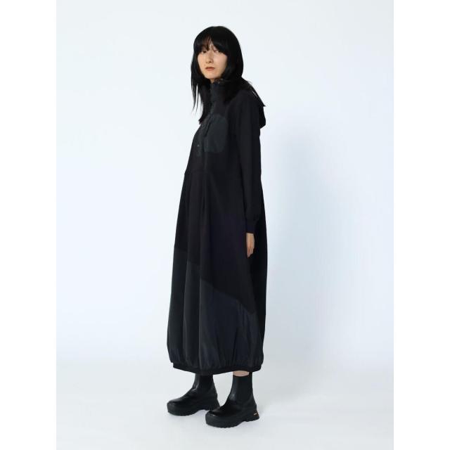【新品】LASUD バルーンシルエット異素材ワンピース ラシュッド（LASUD）/バルーンシルエット異素材ワンピース